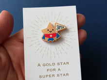Load image into Gallery viewer, Gold star magnet, acrylic, mini cute happy super star, positive gift, friendship, supportive, care, fridge magnet