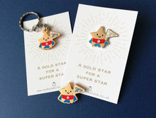 Load image into Gallery viewer, Super star enamel pin, cute gold star, positive enamel brooch, friendship, supportive enamel badges