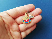 Load image into Gallery viewer, Gold star keyring, mini cute happy charm, little positive key fob, super star, friendship, supportive