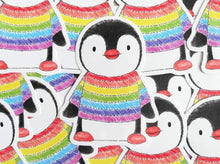 Load image into Gallery viewer, Lots of penguin rainbow stickers
