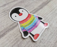 Load image into Gallery viewer, Cute rainbow penguin sticker