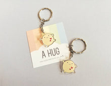 Load image into Gallery viewer, A hug keyring, cute positive mini key fob, friendship, postable hug, supportive, recycled acrylic