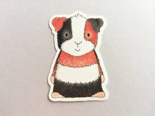 Load image into Gallery viewer, Guinea pig sticker, tri colour vinyl cavy decal