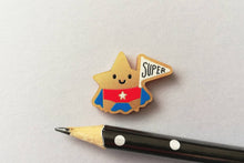 Load image into Gallery viewer, Gold star magnet, acrylic, mini cute happy super star, positive gift, friendship, supportive, care, fridge magnet