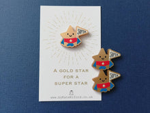 Load image into Gallery viewer, Gold star magnet, acrylic, mini cute happy super star, positive gift, friendship, supportive, care, fridge magnet