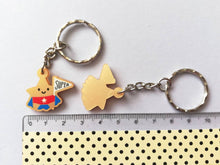 Load image into Gallery viewer, Gold star keyring, mini cute happy charm, little positive key fob, super star, friendship, supportive