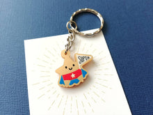 Load image into Gallery viewer, Gold star keyring, mini cute happy charm, little positive key fob, super star, friendship, supportive
