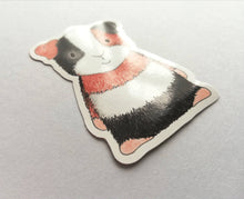 Load image into Gallery viewer, Guinea pig sticker, tri colour vinyl cavy decal