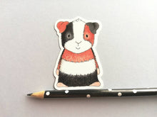 Load image into Gallery viewer, Guinea pig sticker, tri colour vinyl cavy decal

