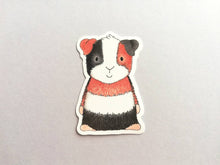 Load image into Gallery viewer, Guinea pig sticker, tri colour vinyl cavy decal