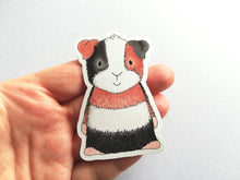 Load image into Gallery viewer, Guinea pig sticker, tri colour vinyl cavy decal