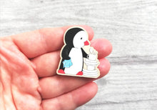 Load image into Gallery viewer, Kitchen penguin, little washing up magnet, wooden penguin, fridge magnet