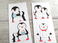 Load image into Gallery viewer, Kitchen penguins bookmark, cook book page marker, bookmark gift, chef, baking, book worm