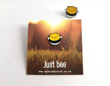 Load image into Gallery viewer, Little bee enamel pin, cute mini bumble bee, positive, cute, happy just bee enamel badges
