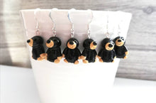 Load image into Gallery viewer, Mole earrings, handmade ceramic earrings, sterling silver mole jewellery