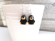 Load image into Gallery viewer, Mole earrings, handmade ceramic earrings, sterling silver mole jewellery