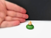 Load image into Gallery viewer, Miniature owl. Pottery and glass tiny ornament. Cute mini owls