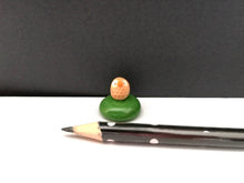 Load image into Gallery viewer, Miniature owl. Pottery and glass tiny ornament. Cute mini owls