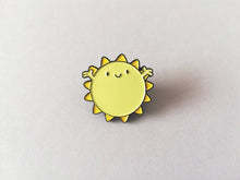 Load image into Gallery viewer, A little Ray of sunshine enamel pin, cute sun, positive enamel brooch, supportive, friendship, care, enamel badges