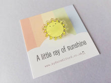 Load image into Gallery viewer, A little ray of sunshine mini magnet, cute positive fridge magnet, friendship, postable happiness and love, supportive, recycled acrylic
