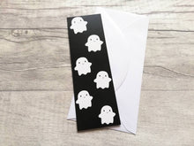 Load image into Gallery viewer, Ghost bookmark, cute spooky page marker, bookmarks, book lover, Halloween gift
