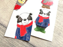 Load image into Gallery viewer, Badger, hedgehog and mole bookmark, woodland page marker, bookmarks, book gift