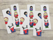 Load image into Gallery viewer, Badger, hedgehog and mole bookmark, woodland page marker, bookmarks, book gift