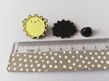 Load image into Gallery viewer, A little Ray of sunshine enamel pin, cute sun, positive enamel brooch, supportive, friendship, care, enamel badges