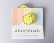 Load image into Gallery viewer, A little ray of sunshine mini magnet, cute positive fridge magnet, friendship, postable happiness and love, supportive, recycled acrylic