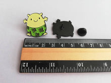 Load image into Gallery viewer, Seconds. A little blob of luck enamel pin, cute, positive gift, supportive, friendship, lucky, clover enamel badges