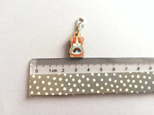 Load image into Gallery viewer, Little guinea pig stitch marker, cute mini piggy, rainbow jumper wooden clip charm, ethically sourced wood, eco friendly charm