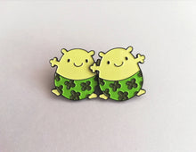 Load image into Gallery viewer, A little blob of luck enamel pin, cute, positive gift, supportive, friendship, lucky, clover enamel badges