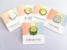 Load image into Gallery viewer, A little blob of happiness stitch marker, cute pink blob, positive charm, friendship, supportive, recycled acrylic