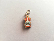 Load image into Gallery viewer, Little guinea pig stitch marker, cute mini piggy, rainbow jumper wooden clip charm, ethically sourced wood, eco friendly charm