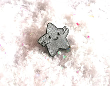 Load image into Gallery viewer, A little Christmas sparkle enamel pin, cute silver star, positive enamel brooch, friendship, supportive hug enamel badges