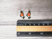 Load image into Gallery viewer, When a robin appears earrings, robin earrings, enamel bird earrings, sterling silver ear wire, birds, memory, Christmas earrings