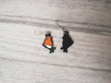 Load image into Gallery viewer, When a robin appears earrings, robin earrings, enamel bird earrings, sterling silver ear wire, birds, memory, Christmas earrings