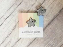 Load image into Gallery viewer, A little bit of sparkle enamel pin, cute silver glitter star, positive enamel brooch, friendship, sparkle enamel badges, supportive gift