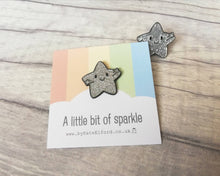 Load image into Gallery viewer, Seconds - A little bit of sparkle enamel pin, silver glitter enamel badge, supportive gift
