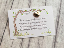 Load image into Gallery viewer, Remembrance pin, loved one enamel pin, little heart enamel brooch, always with you, memory, supportive enamel gift, bereavement keepsake