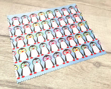 Load image into Gallery viewer, Glasses, screen cleaner, penguin lens cloth, cute screen wipe, fabric screen wipe