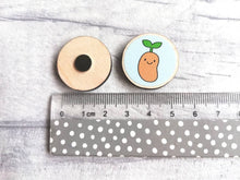 Load image into Gallery viewer, Positive magnet gift, mini wooden bean fridge magnet. Made from ethically sourced wood. Friendship, thank you, supportive gift

