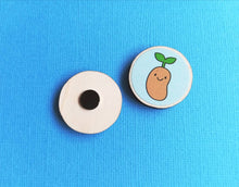 Load image into Gallery viewer, Positive magnet gift, mini wooden bean fridge magnet. Made from ethically sourced wood. Friendship, thank you, supportive gift