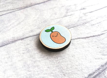 Load image into Gallery viewer, Positive magnet gift, mini wooden bean fridge magnet. Made from ethically sourced wood. Friendship, thank you, supportive gift