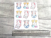 Load image into Gallery viewer, Guinea pig glasses, screen cleaner, cavy lens cloth, cute screen wipe, reading guinea pigs fabric screen wipe