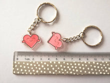 Load image into Gallery viewer, A love and hug keyring, cute love heart positive mini key fob, friendship, postable hug, supportive, recycled acrylic