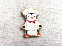 Load image into Gallery viewer, Chef penguin eco friendly wooden magnet