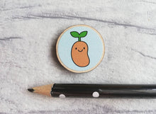 Load image into Gallery viewer, Positive magnet gift, mini wooden bean fridge magnet. Made from ethically sourced wood. Friendship, thank you, supportive gift