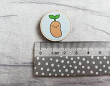 Load image into Gallery viewer, Positive magnet gift, mini wooden bean fridge magnet. Made from ethically sourced wood. Friendship, thank you, supportive gift