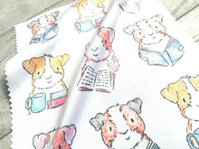 Load image into Gallery viewer, Guinea pig glasses, screen cleaner, cavy lens cloth, cute screen wipe, reading guinea pigs fabric screen wipe